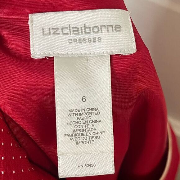 Liz Claiborne Micro Polka Dot Red Sleeveless Dress - Picture 9 of 10